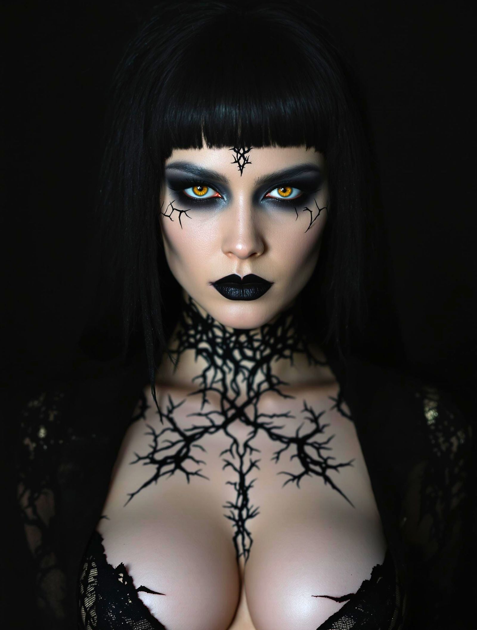 Cyberpunk Gothic Shaman in Dark Concept Art Style