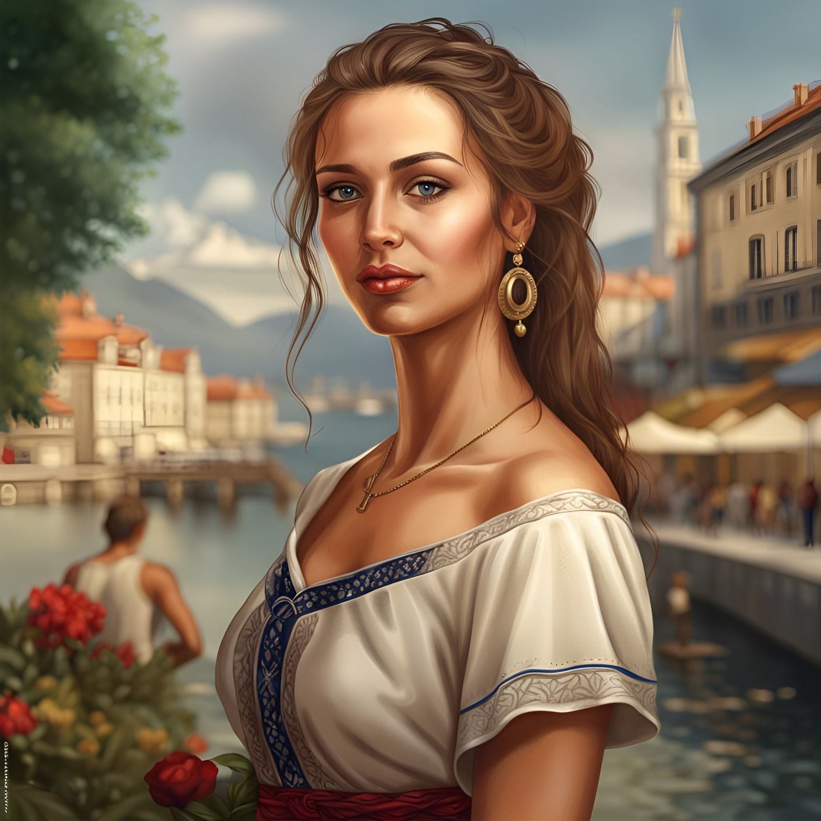 Realistic Portrait of a Beautiful Croatian Woman