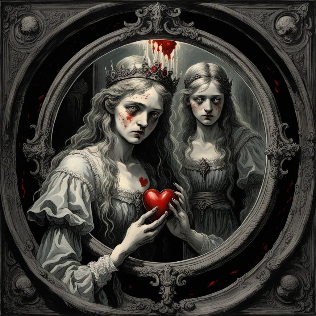 Broken-Hearted Princess in Horror Style