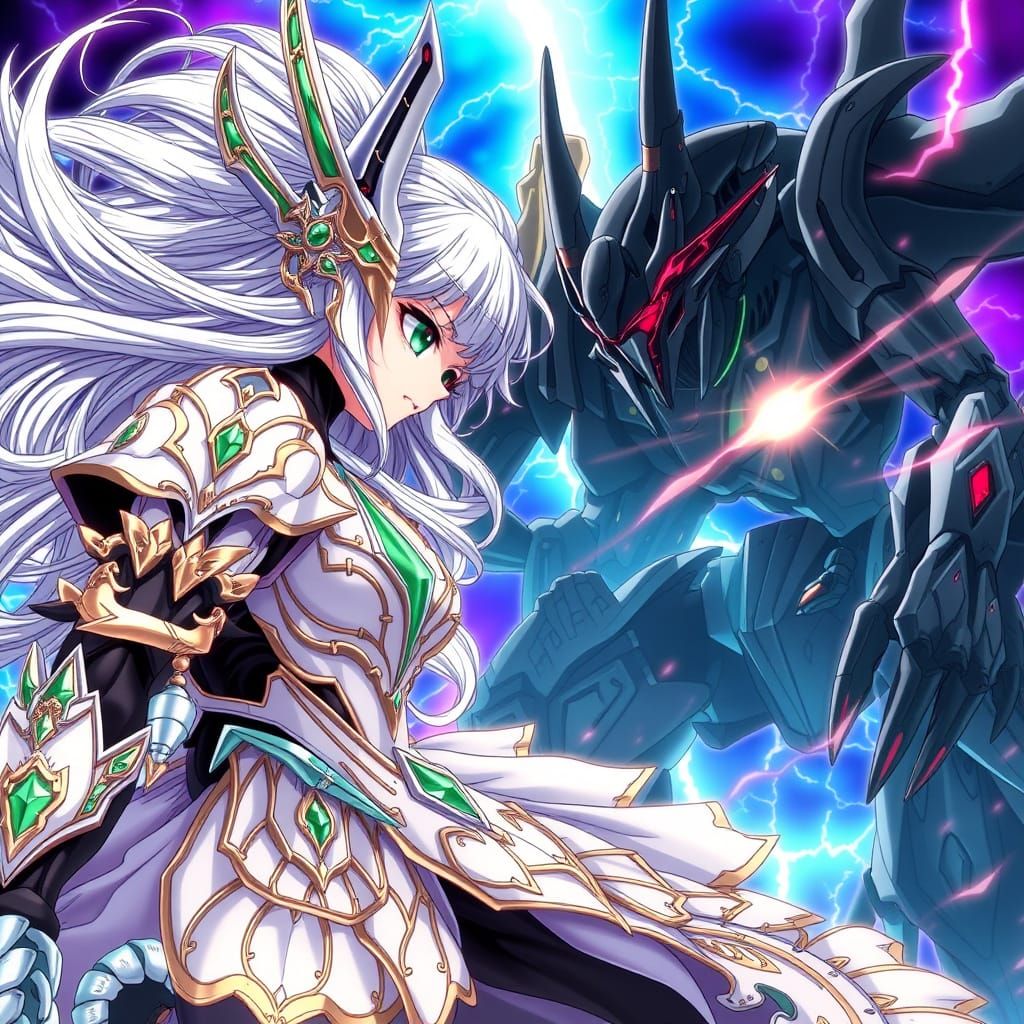 Cyberpunk Warrior Princess in High-Octane Battle