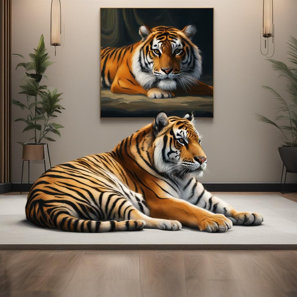 Tiger Gazing at Wall Art