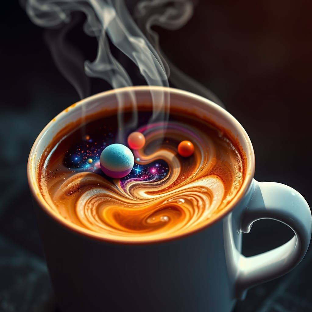 Coffee Galaxy: Cosmic Macro Image