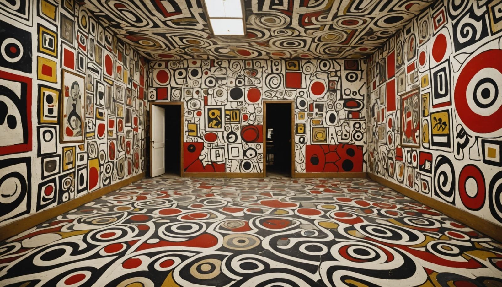 Chaotic Room in Dubuffet Style: Outsider Art