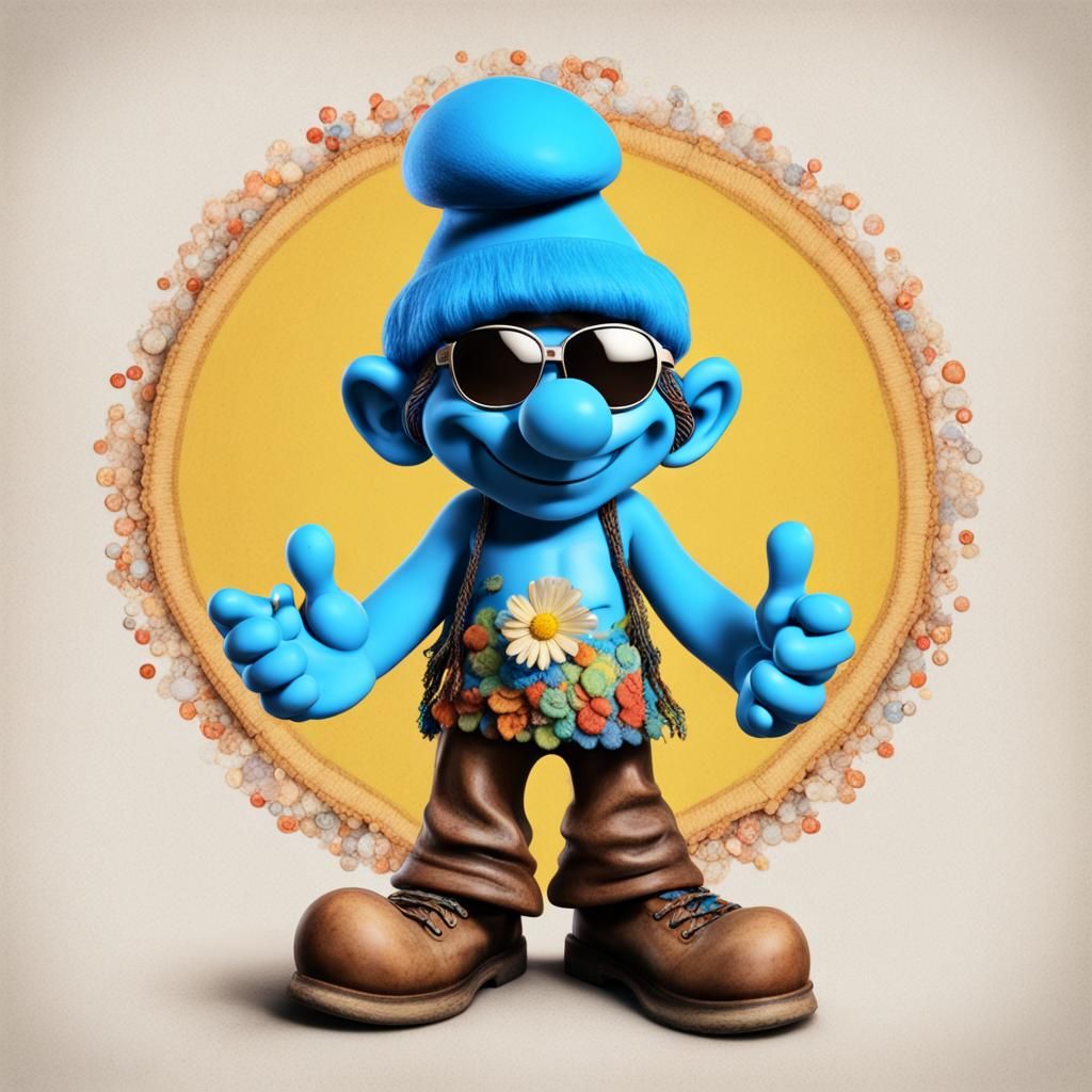 Hippy Smurf AI Generated Image