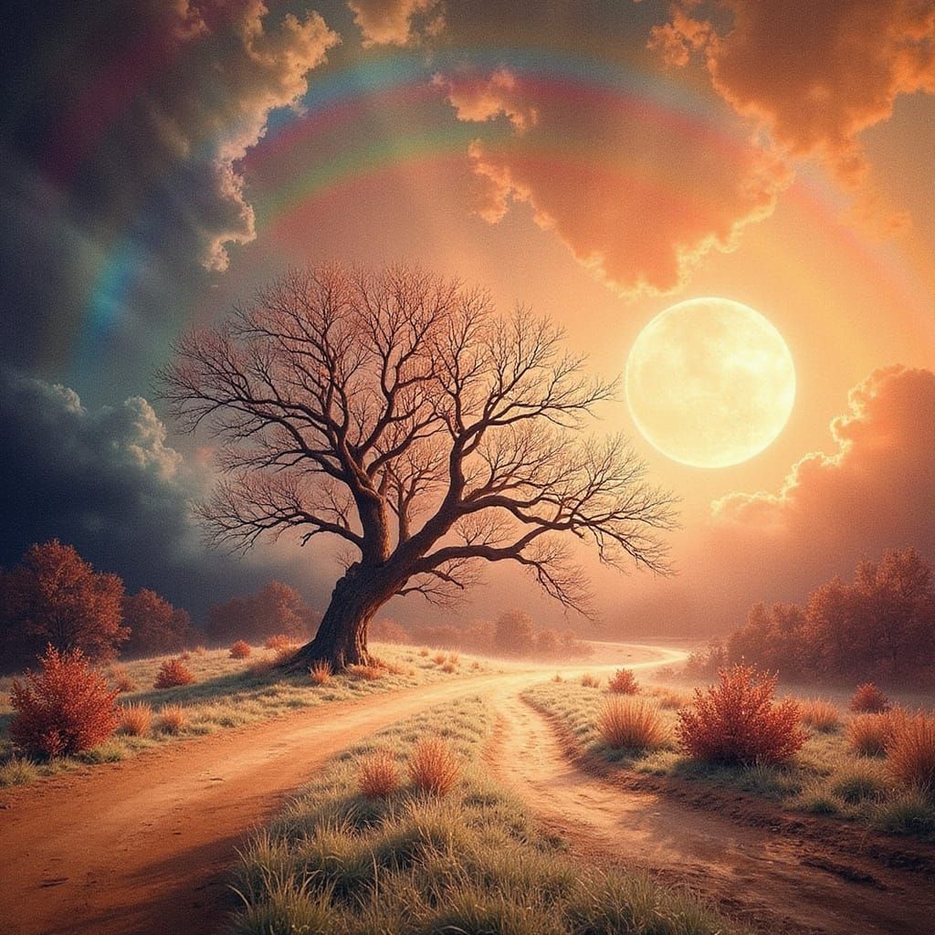 Ethereal Branches in Surreal Abstract Landscape