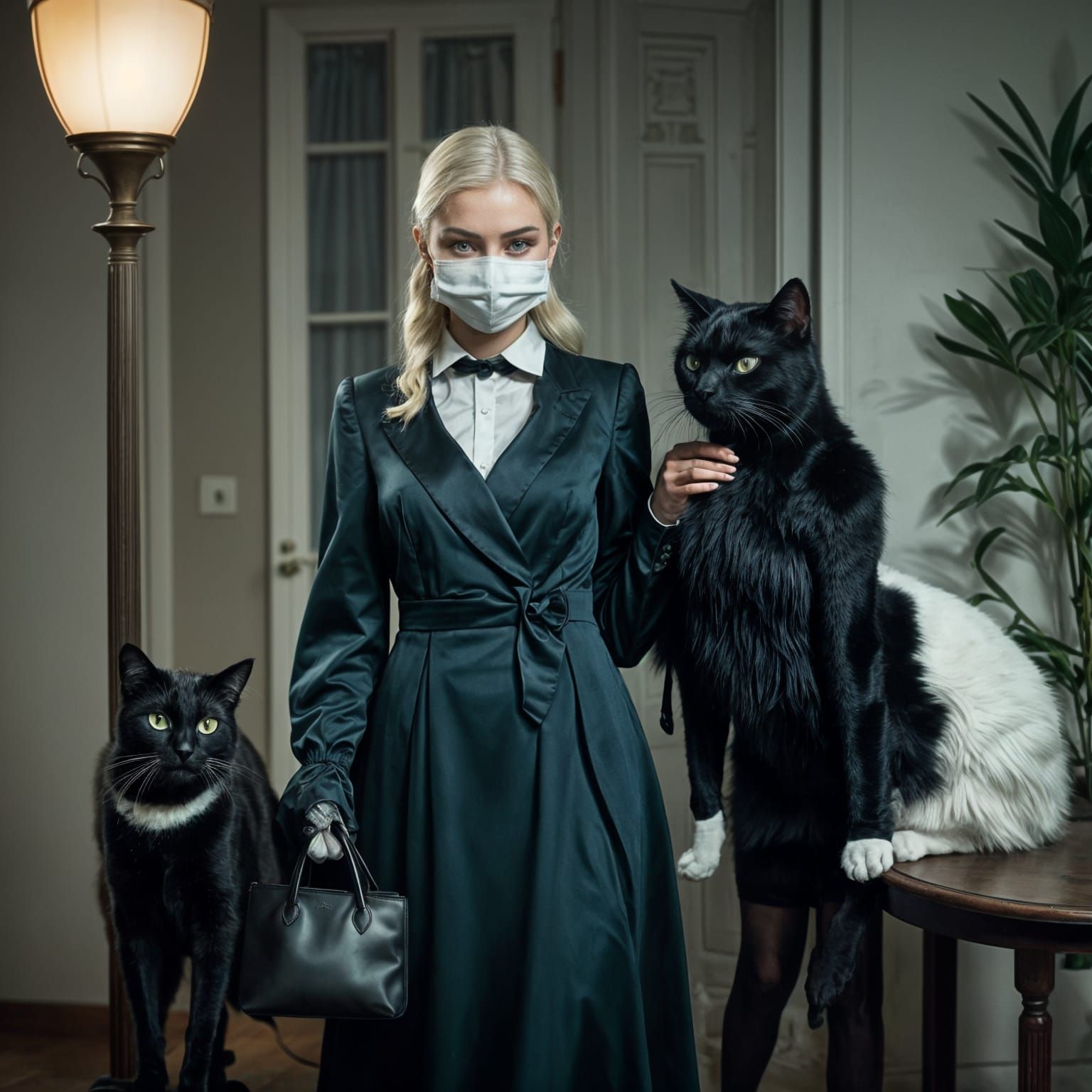 Midnight Feline Heist Unveiled in Mysterious Street Scene