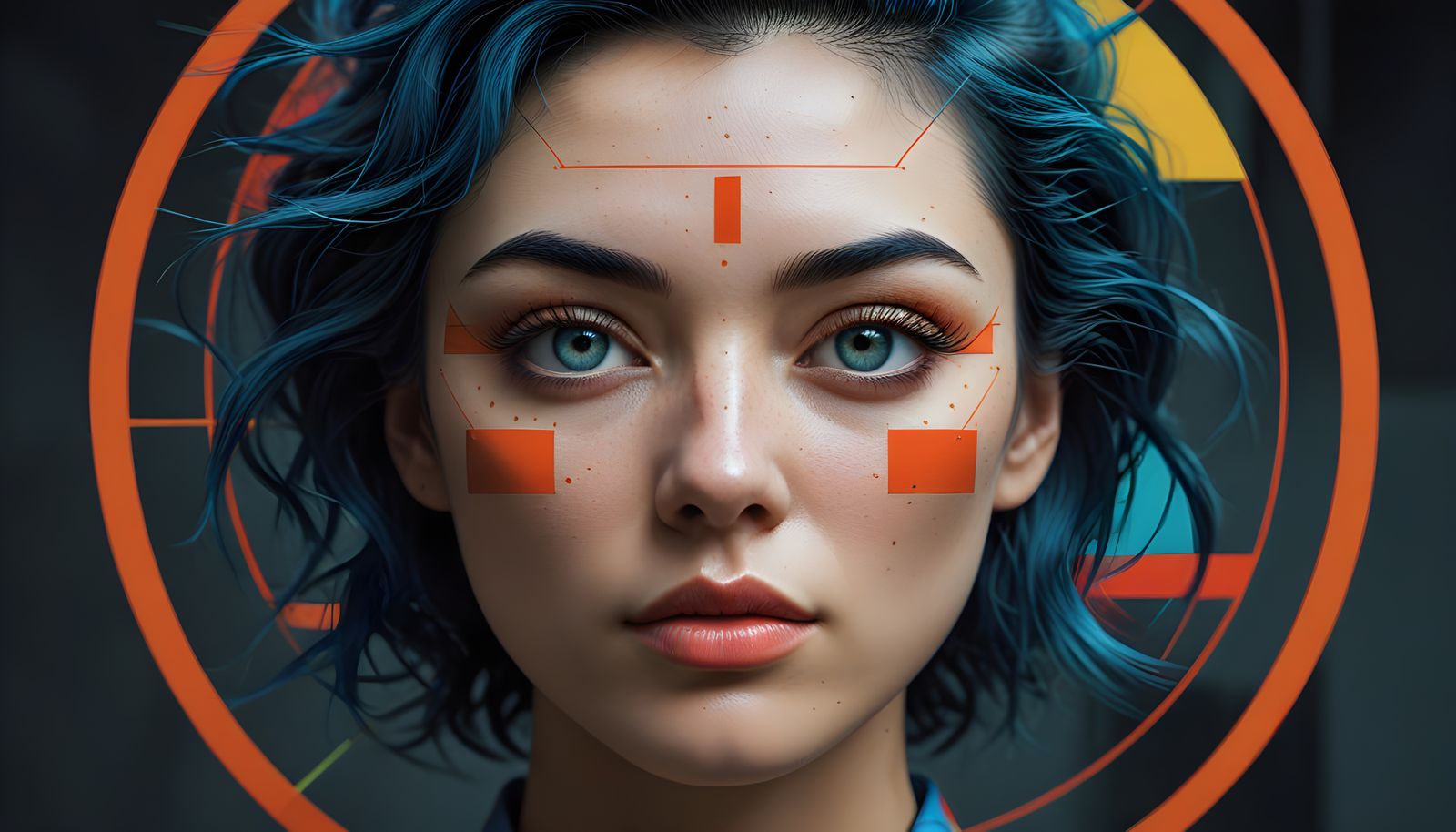 Vibrant Ukiyo-E Beauty in Triadic Colors