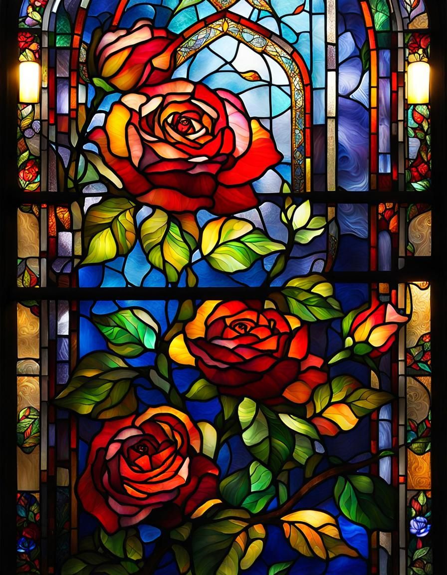 Stained Glass Roses