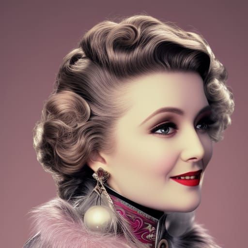 Smiling Woman Portrait in Steampunk Fantasy Style