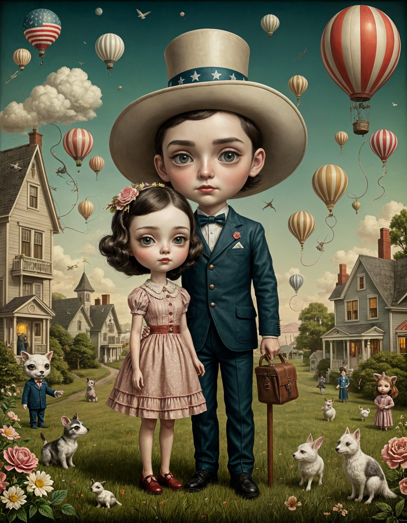 Surreal America in Whimsical Digital Art