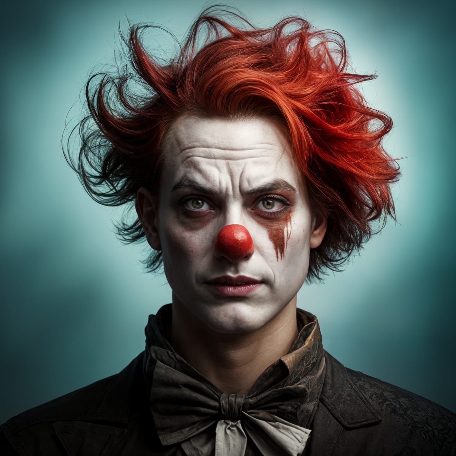 Photorealistic Clown Portrait in Cottagecore Style