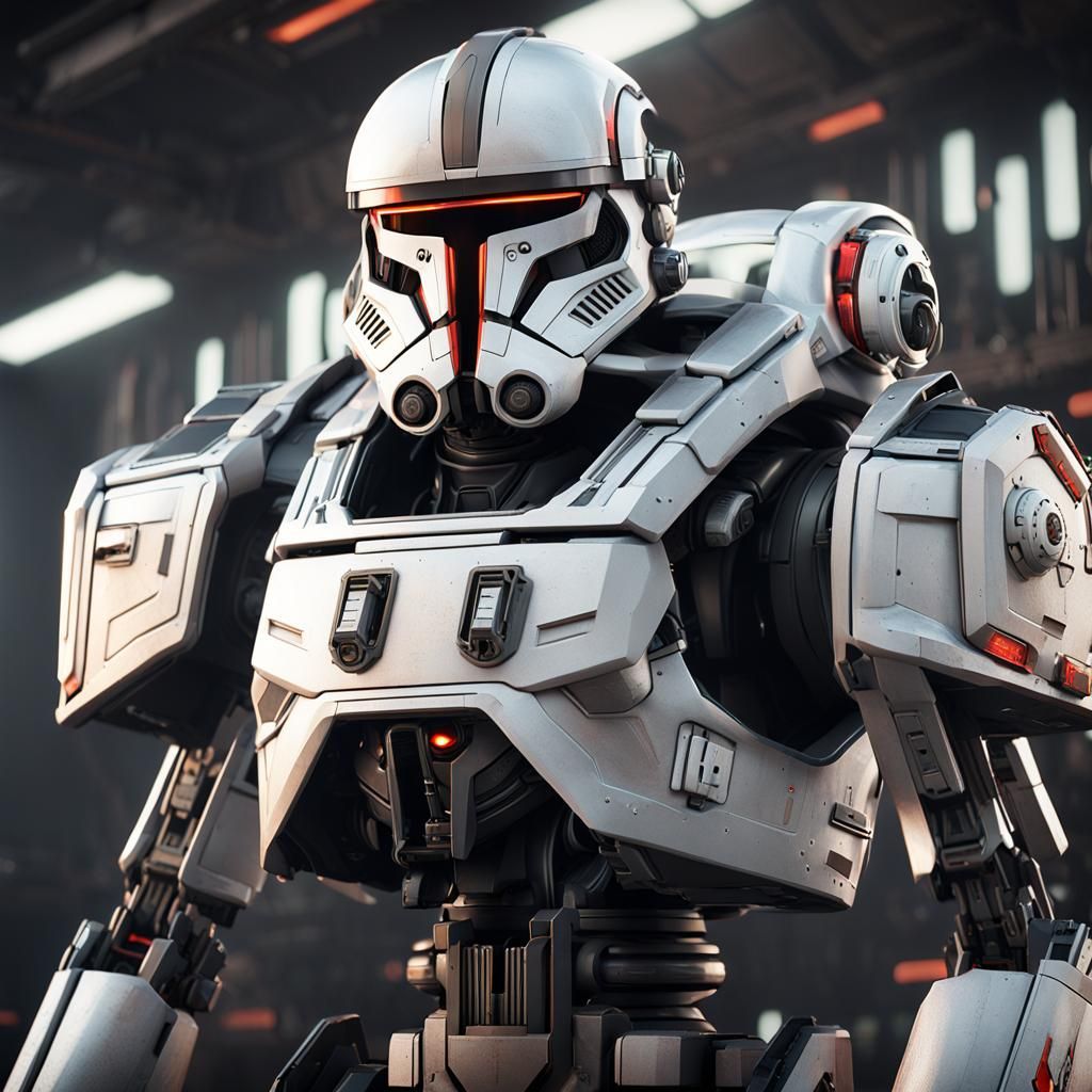 a character portrait of Hunter, the leader of the Star Wars: The Bad Batch, emphasizing his commanding presence and stra...