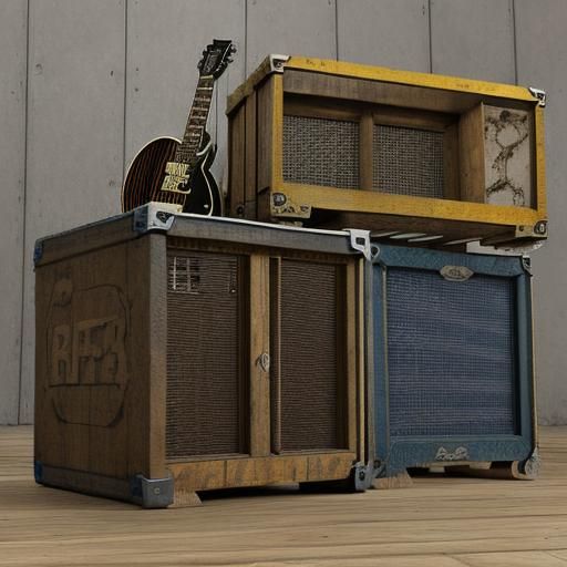 Steampunk Electric Guitar Crate Engine Hybrid