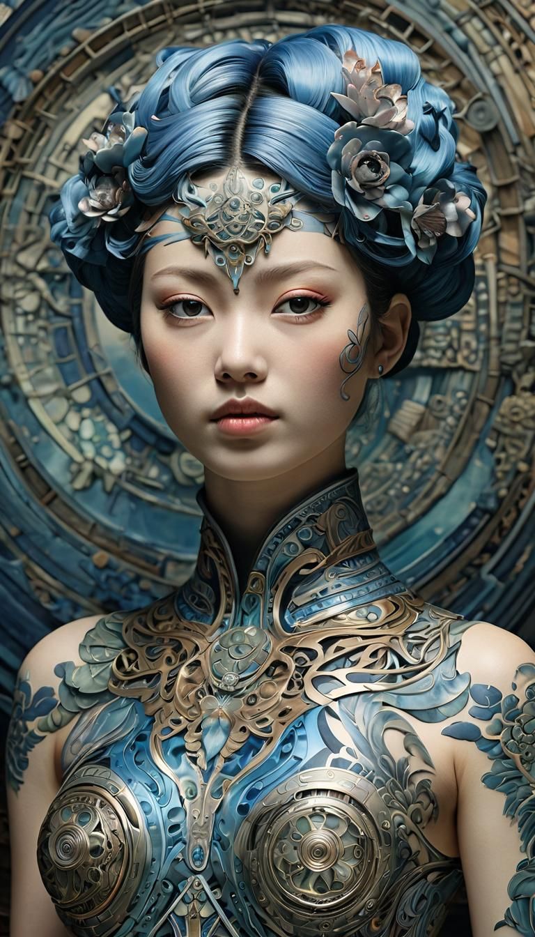 Japanese Style Futurist Masterpiece with Intricate Details