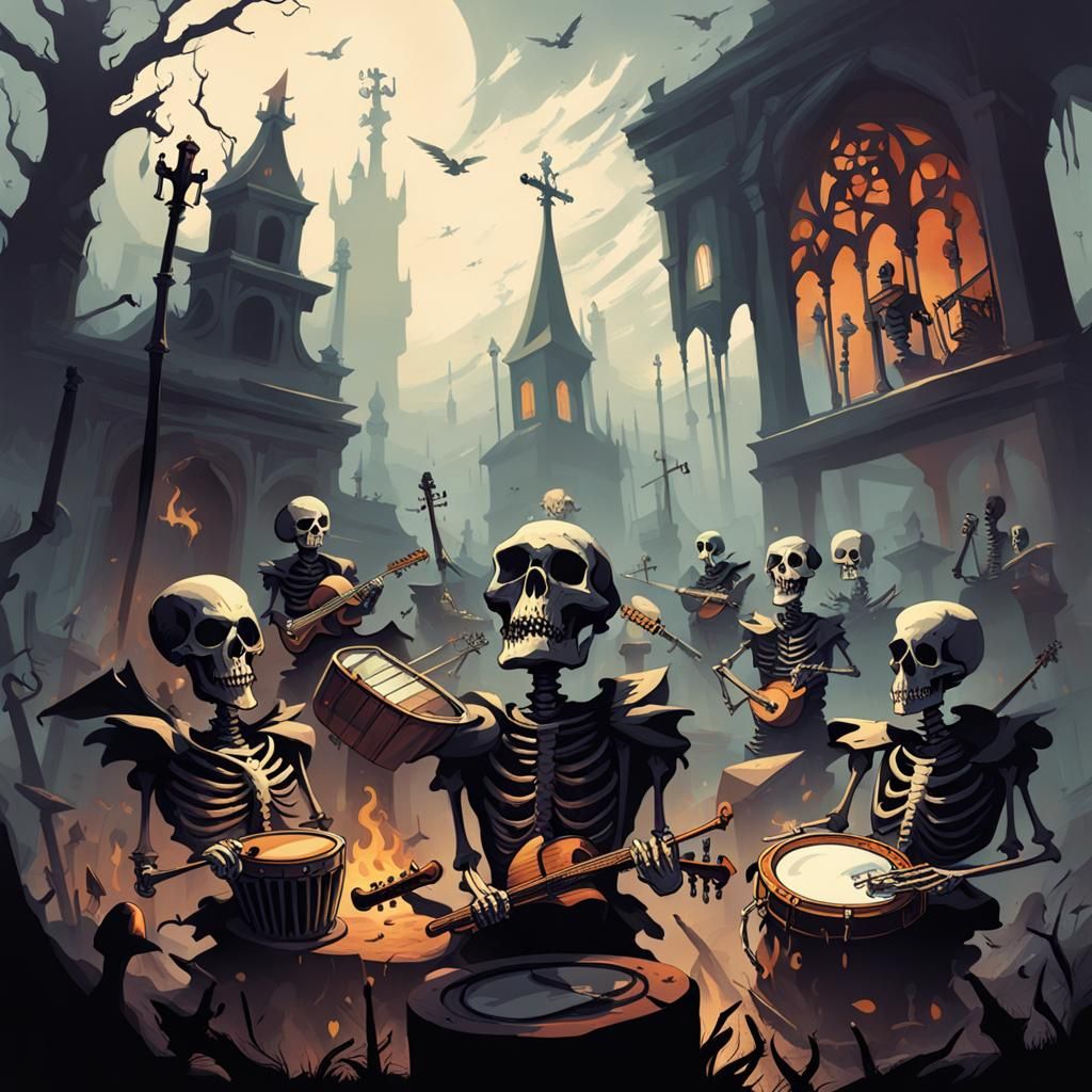 Sinister Skeleton Band Celebrates Afterlife