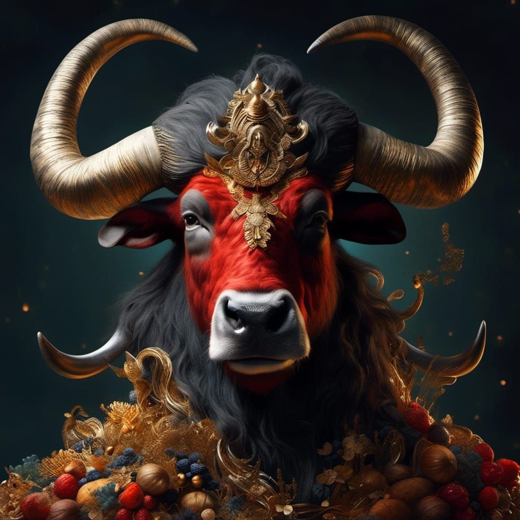 Earthen Minotaur in Hyperreal Style on Forest Path