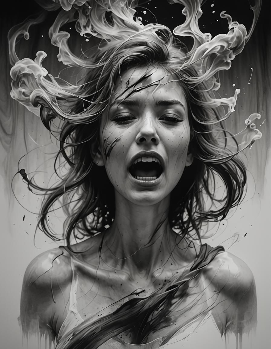 WLOP Style First Breath Ink Painting in Blender