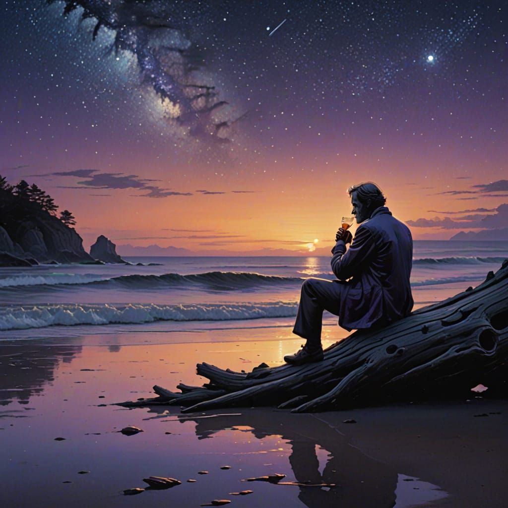 Twilight Cocktail by the Sea