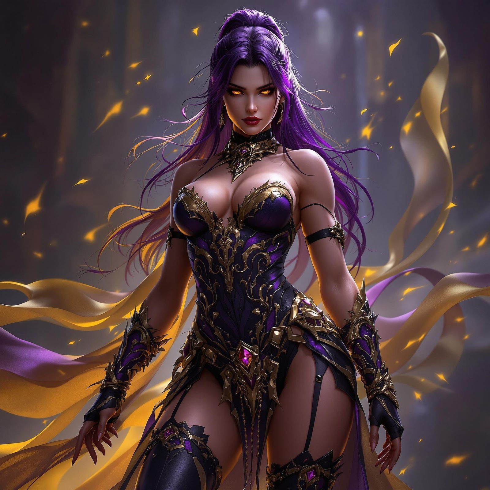 Heroic Maxine Caulfield in Dark Fantasy Style