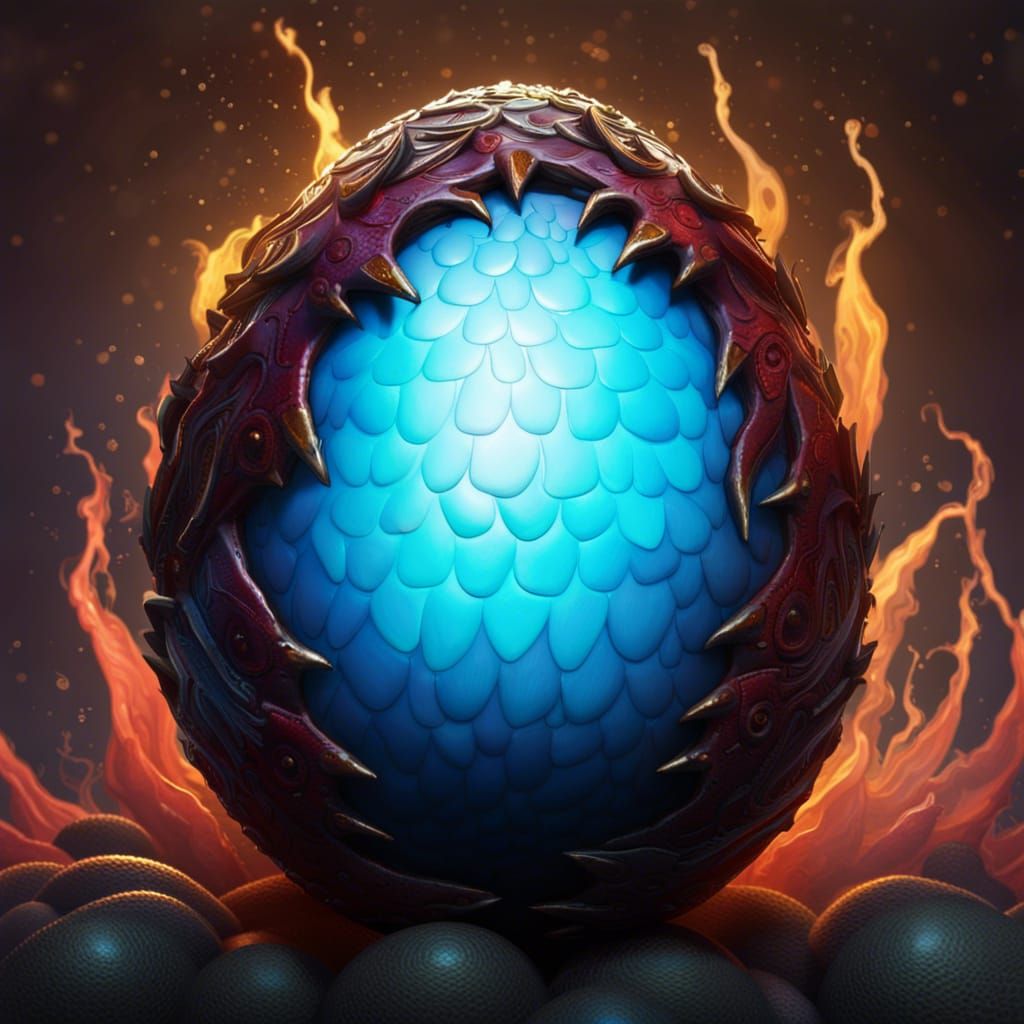 Detailed Dragon Egg with Vibrant Colors