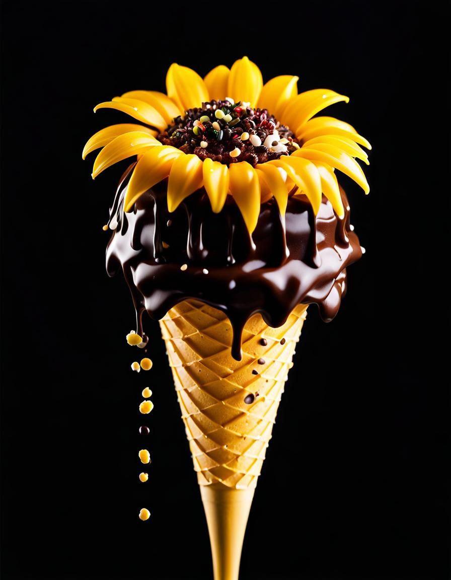 Sunflower Gelato with Sprinkles in Fantasy Photo