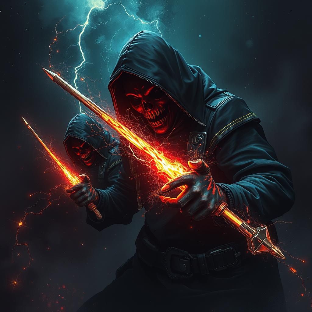 Cosmic Astral Attacks in Holographic Illustration