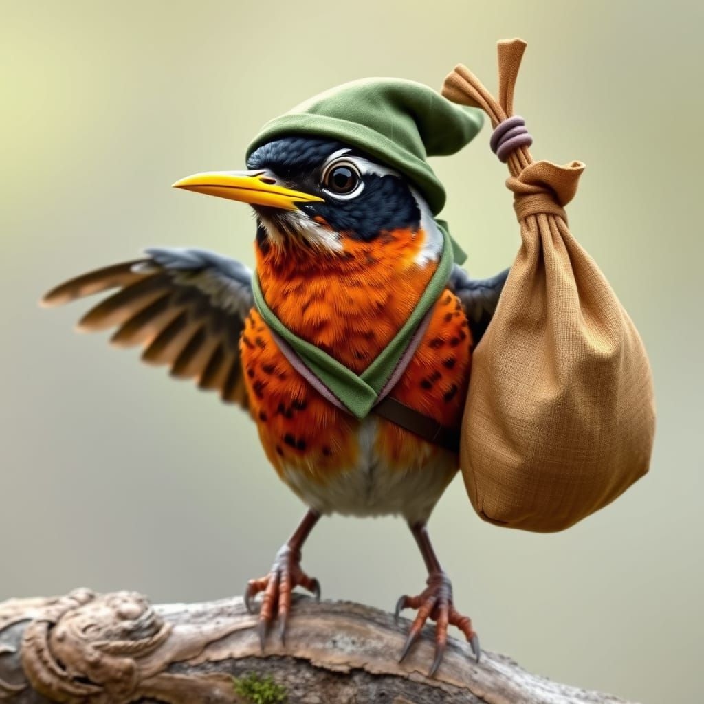 Robin Hood Bird Character Concept Art