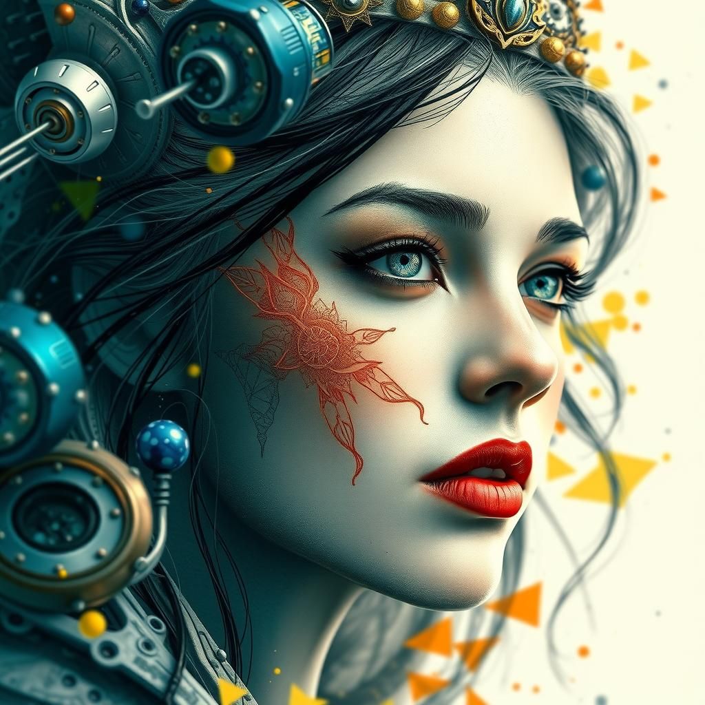 Hyperrealistic Princess Portrait in Digital Surrealism Style
