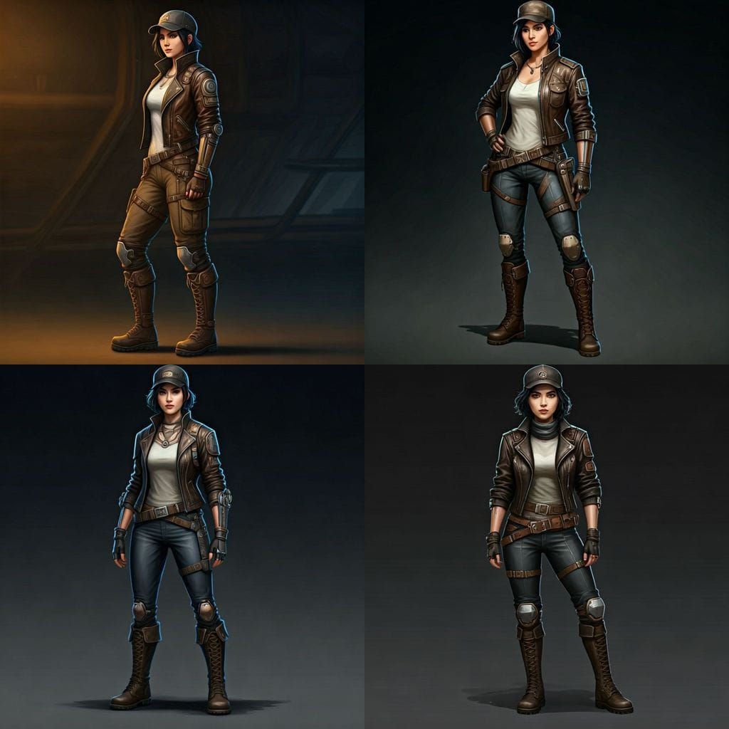 Agile Airship Mechanic with Metallic Accents in D&D Style