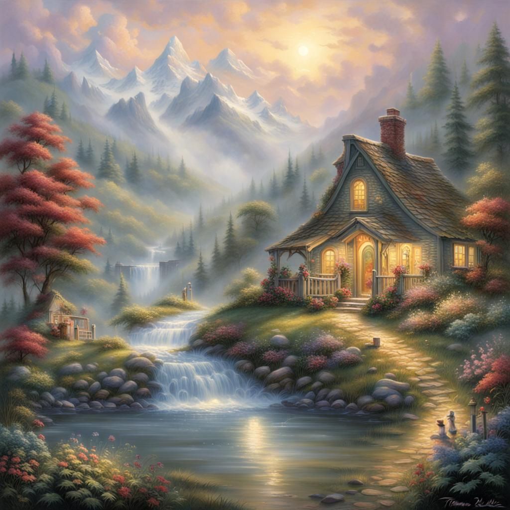 Ethereal Summer Fantasy Landscape in Luminist Style