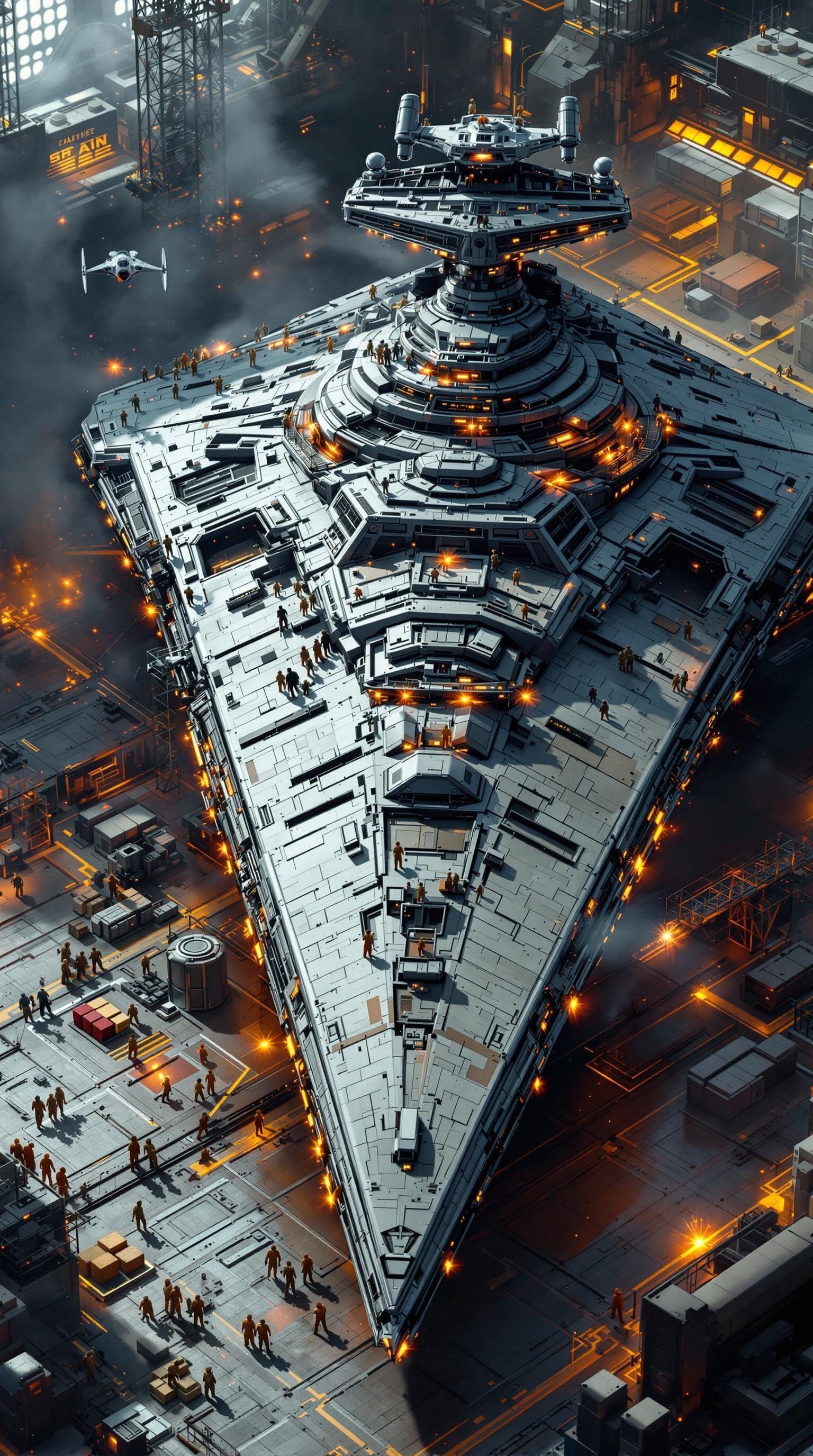 Detailed Star Wars 8k Isometric Star Destroyer in Imperial D...