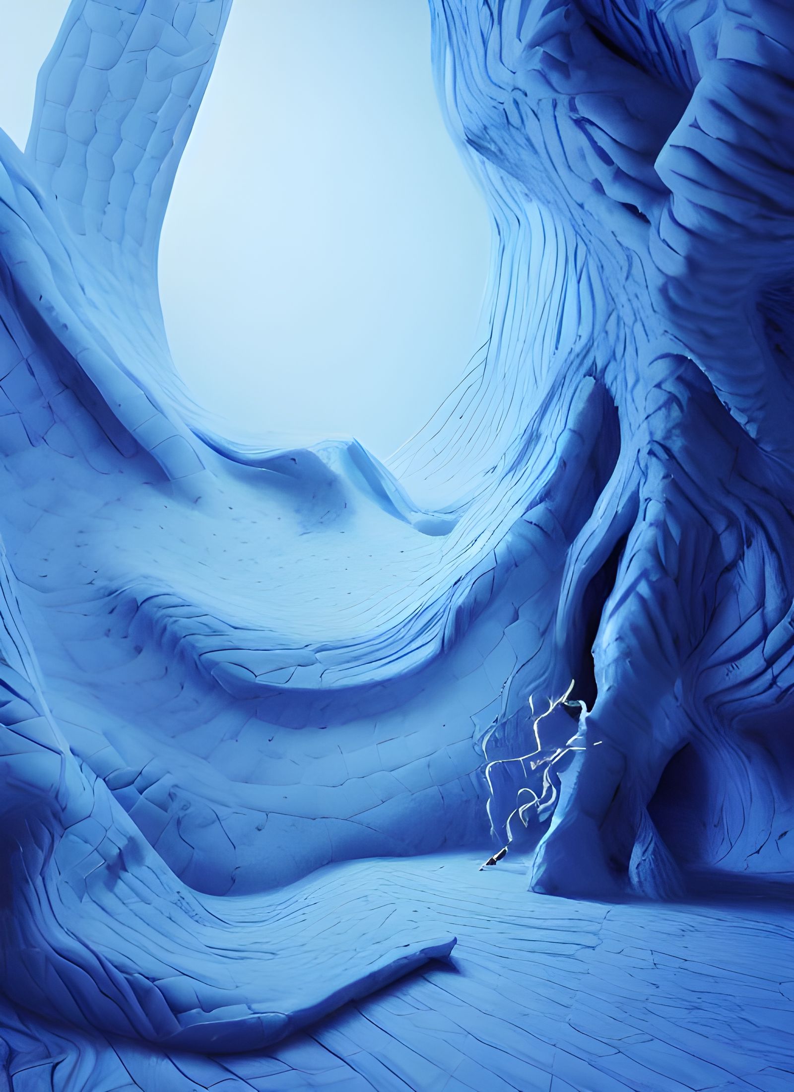 Surreal Blue Dreamscape: Abstract Digital Art