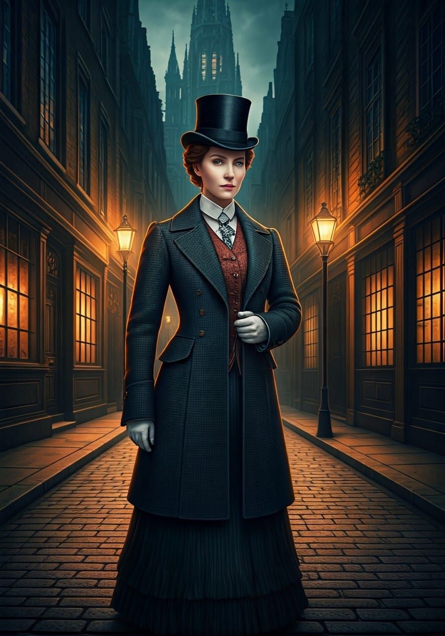 Elegant Victorian Detective in Gaslit London