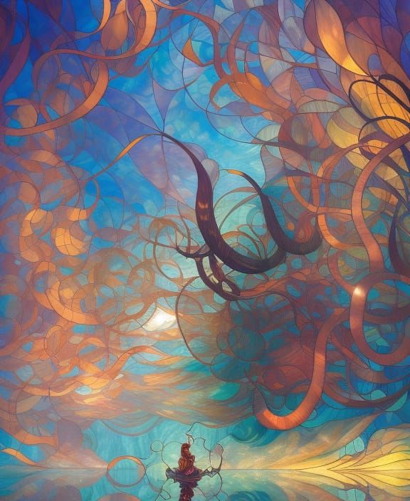 Stained Glass World: Digital Landscape Art in 8K