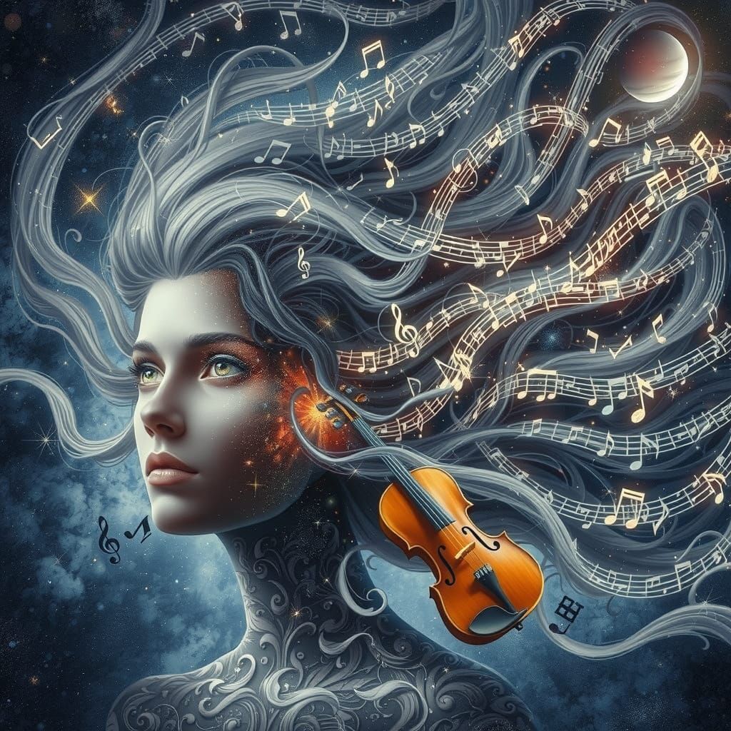 Surreal Portrait of a Woman Transformed by Invisible Winds