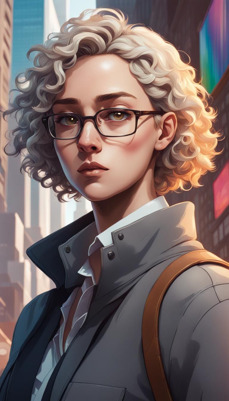 Hyperrealistic Detective Portrait with Colorful Accents