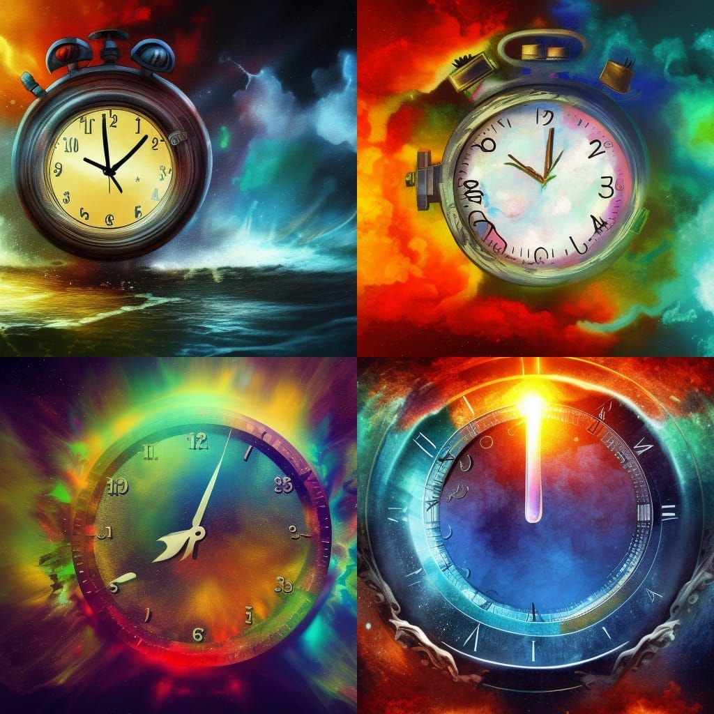 Eerie Time Explosion in Cel-Shaded Digital Painting