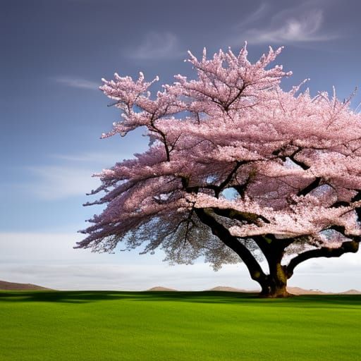 Hyperrealistic Cherry Blossom Tree in Bloom