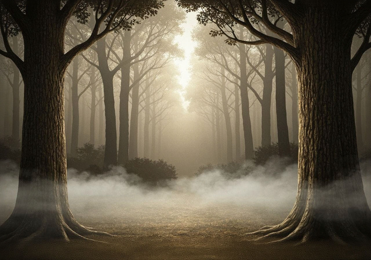 Foggy Negative Space Forest