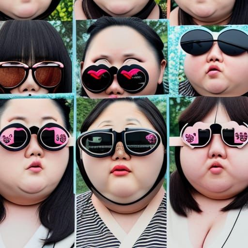 Korean Women in Mirrored Sunglasses, 8K Photo