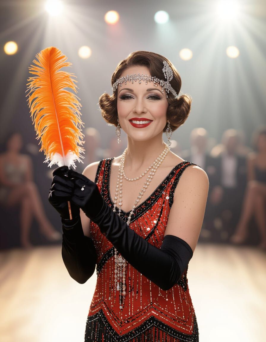 Vintage 1920s Cabaret Star in Photorealistic Style