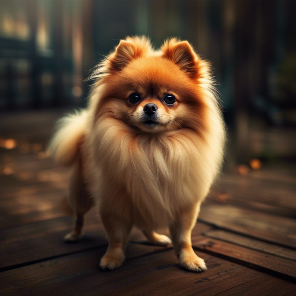 Hyperrealistic Pomeranian with Chicken Legs