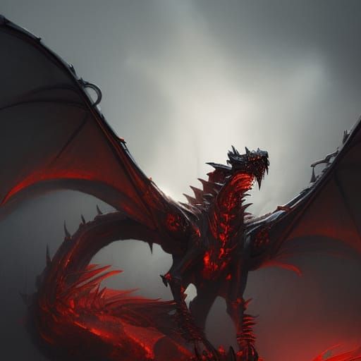 Skeletal Dragon God in Dark Fantasy Style