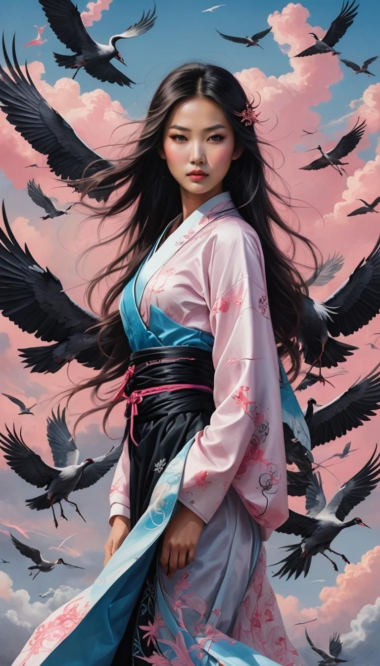 Fierce Asian Girl with Wings Book Cover