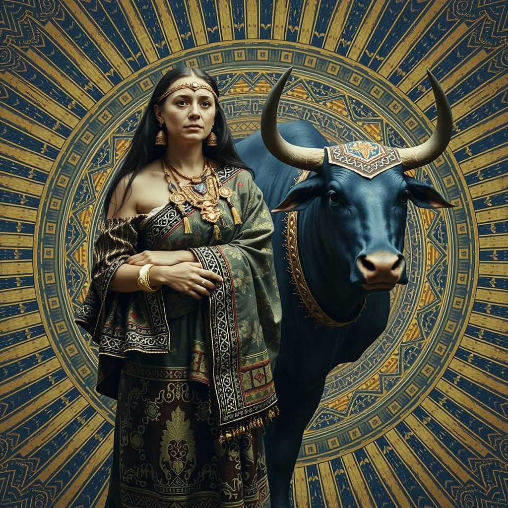 Minoan Goddess in Art Nouveau Style