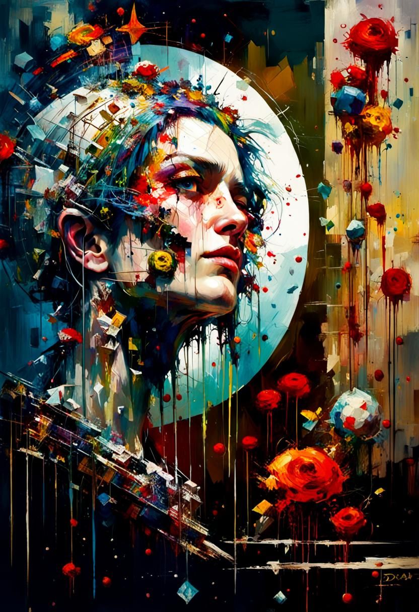 Detailed Fine Art Painting in Triadic Colors