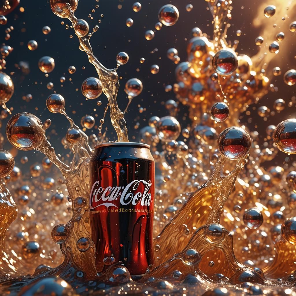 Exploding Coke Can in Warhol-esque Pop Art