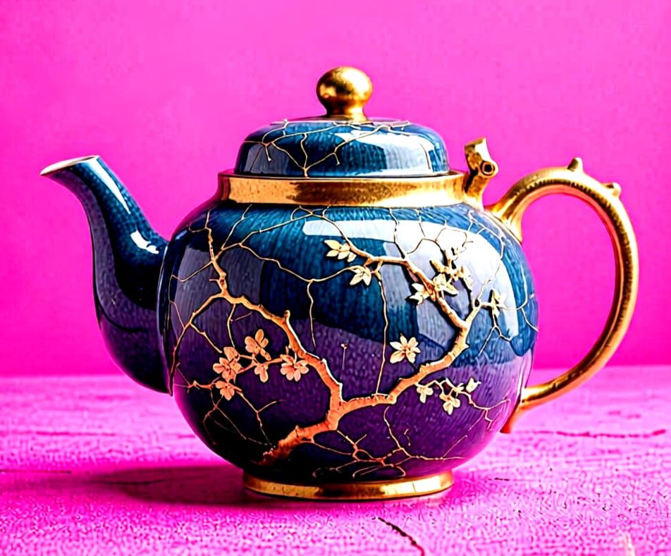 Kintsugi Antique Japanese Porcelain Teapot