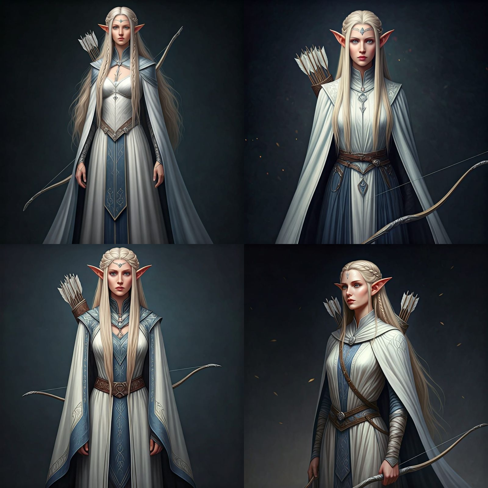 Ethereal Elf with Bow in Ceremonial Robes