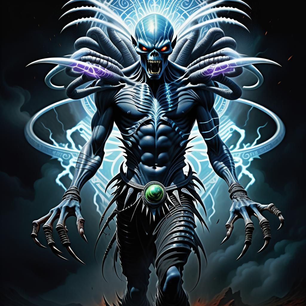 Screaming Alien in Punk Gown, Dynamic Action Scene